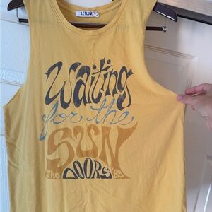 Anthropologie Yellow Graphic Muscle Tee NWT